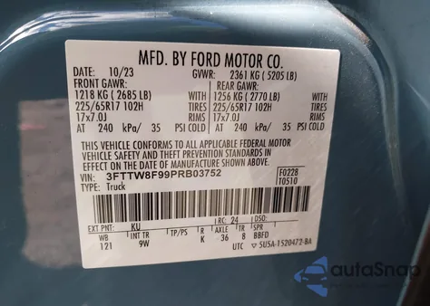 2023 Ford Maverick Xl from USA, damaged, VIN 3FTTW8F99PRB03752
